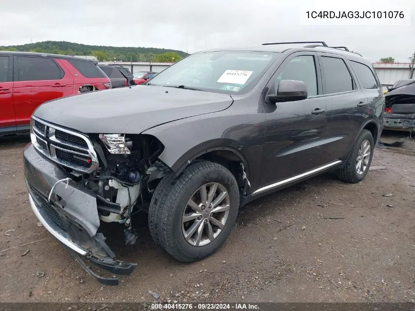 2018 Dodge Durango Sxt Awd VIN: 1C4RDJAG3JC101076 Lot: 40415276