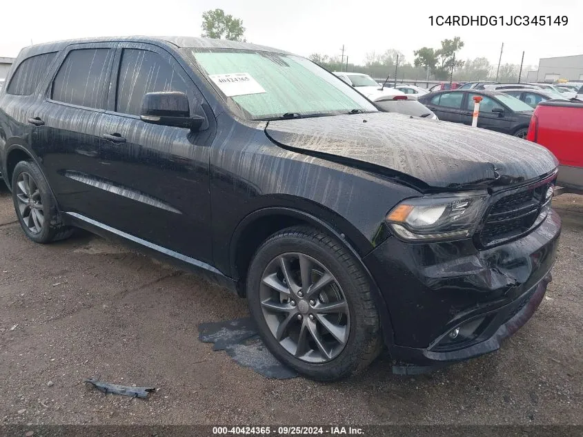 1C4RDHDG1JC345149 2018 Dodge Durango Gt Rwd