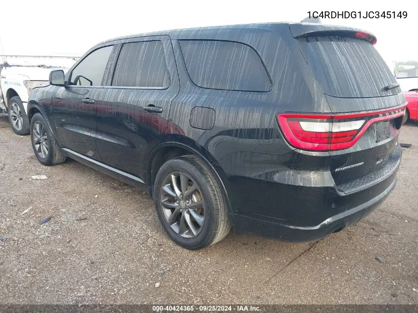 1C4RDHDG1JC345149 2018 Dodge Durango Gt Rwd