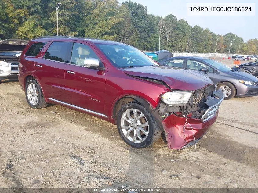 2018 Dodge Durango Citadel Rwd VIN: 1C4RDHEG0JC186624 Lot: 40425346