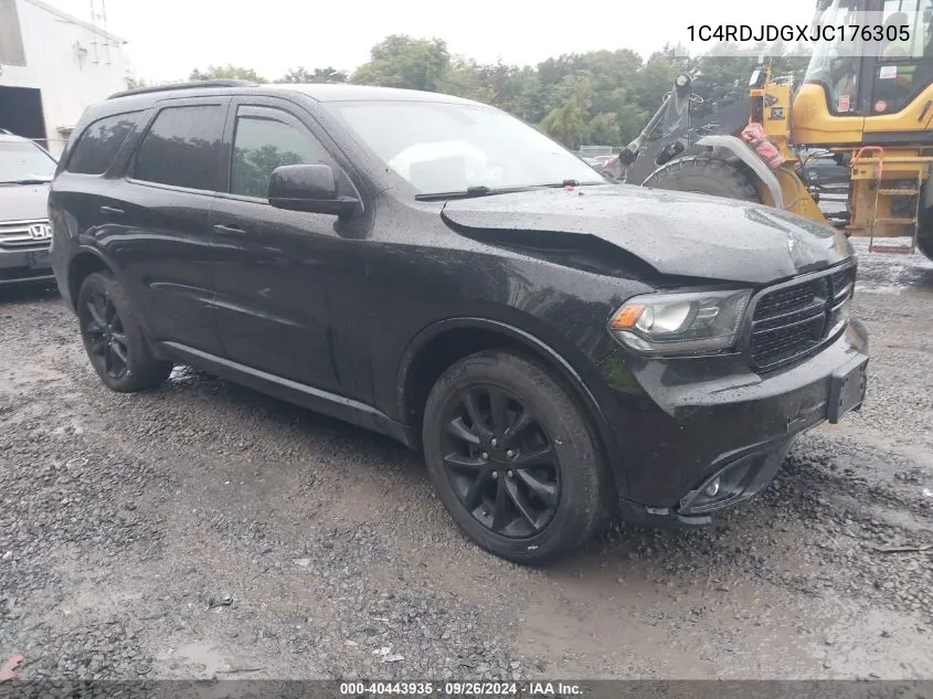 2018 Dodge Durango Gt Awd VIN: 1C4RDJDGXJC176305 Lot: 40443935