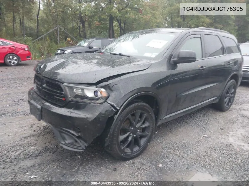 2018 Dodge Durango Gt Awd VIN: 1C4RDJDGXJC176305 Lot: 40443935