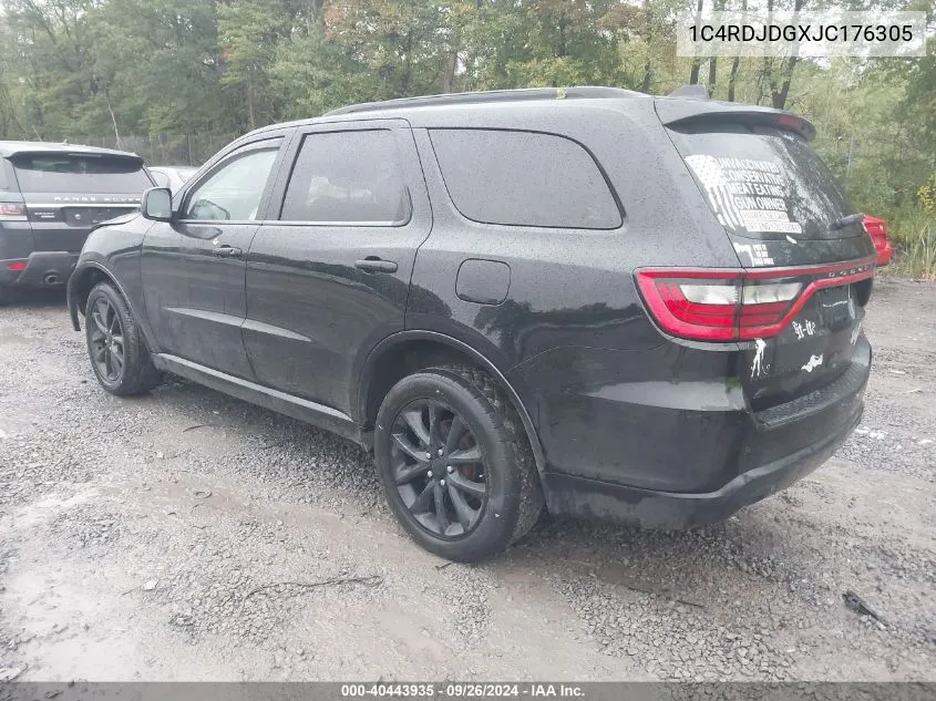 1C4RDJDGXJC176305 2018 Dodge Durango Gt Awd