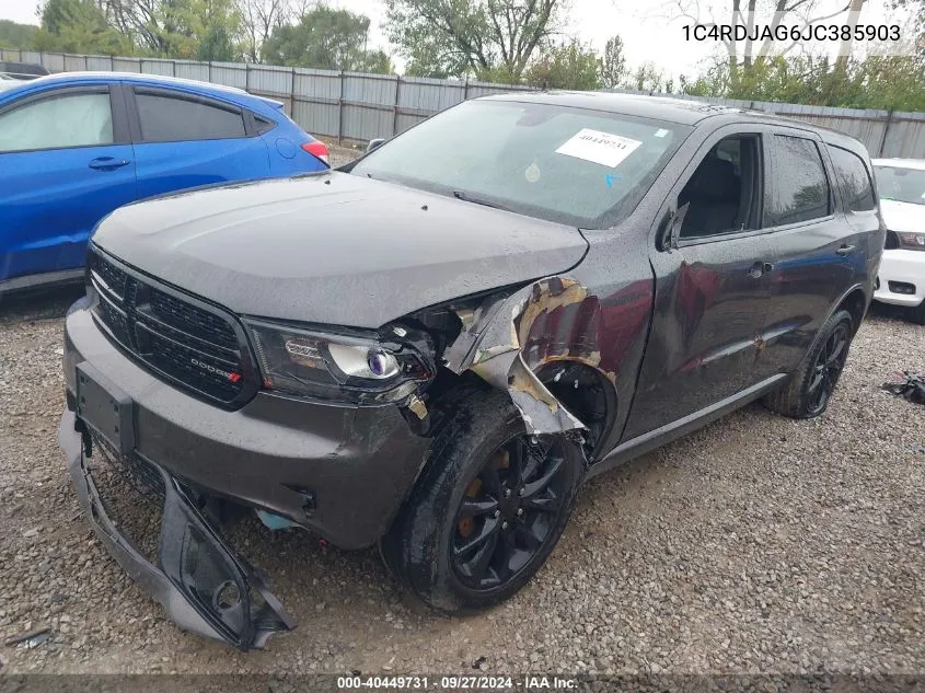 2018 Dodge Durango Sxt Awd VIN: 1C4RDJAG6JC385903 Lot: 40449731