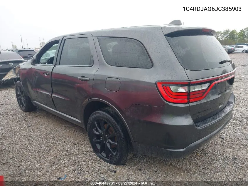 1C4RDJAG6JC385903 2018 Dodge Durango Sxt Awd