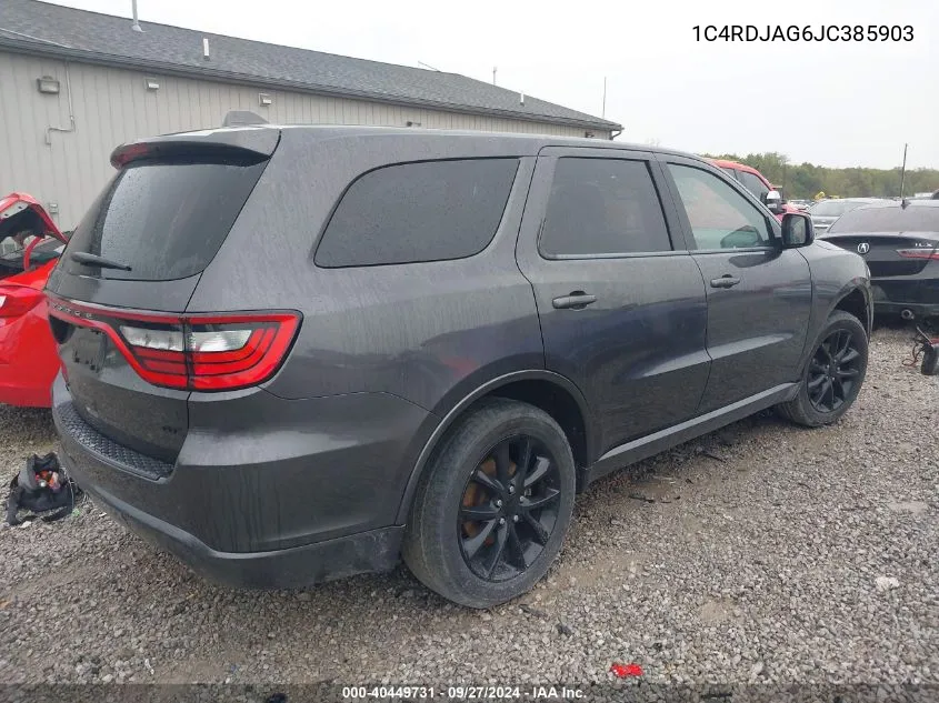 1C4RDJAG6JC385903 2018 Dodge Durango Sxt Awd