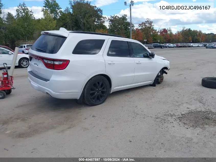 2018 Dodge Durango Gt Awd VIN: 1C4RDJDG2JC496167 Lot: 40457597