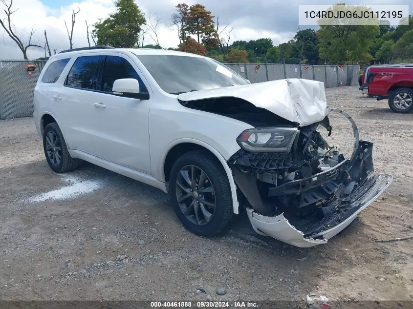 2018 Dodge Durango Gt VIN: 1C4RDJDG6JC112195 Lot: 40461888