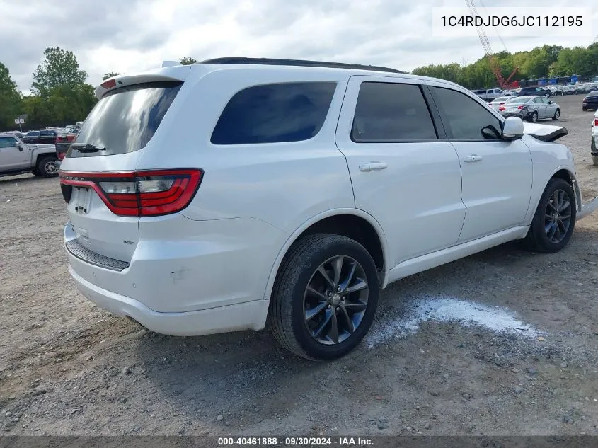 1C4RDJDG6JC112195 2018 Dodge Durango Gt