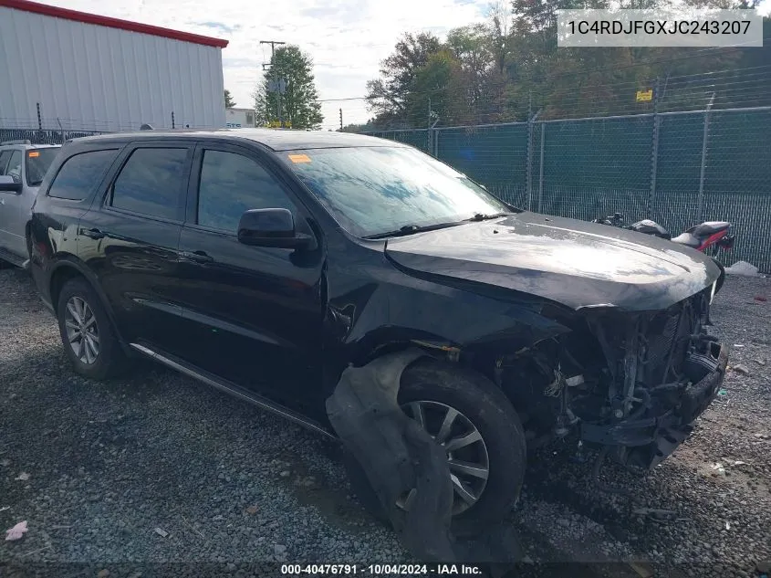 2018 Dodge Durango Special Service Awd VIN: 1C4RDJFGXJC243207 Lot: 40476791