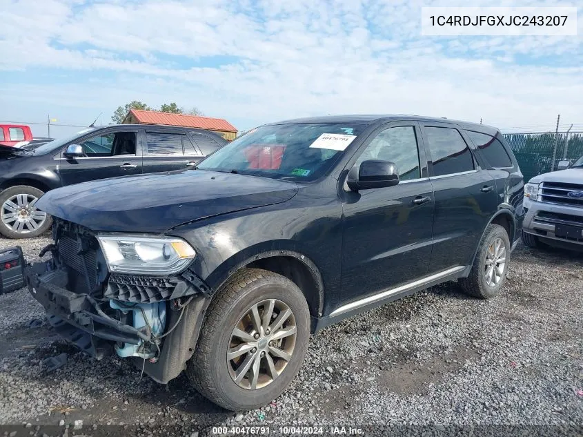 2018 Dodge Durango Special Service Awd VIN: 1C4RDJFGXJC243207 Lot: 40476791