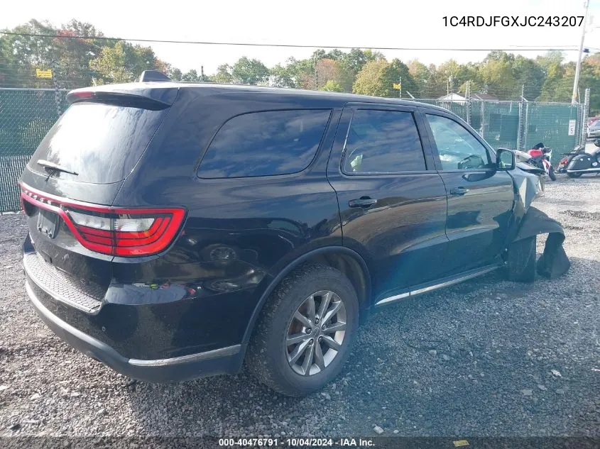 2018 Dodge Durango Special Service Awd VIN: 1C4RDJFGXJC243207 Lot: 40476791