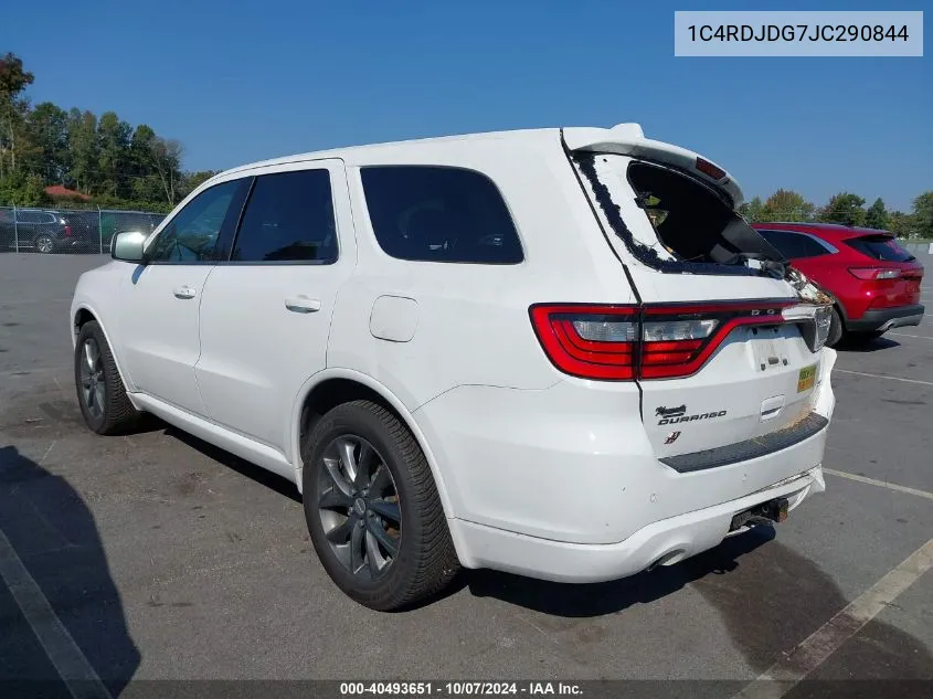 2018 Dodge Durango Gt Awd VIN: 1C4RDJDG7JC290844 Lot: 40493651