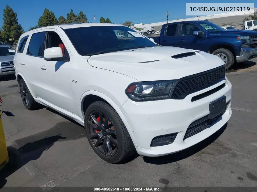 2018 Dodge Durango Srt Awd VIN: 1C4SDJGJ9JC219119 Lot: 40502610