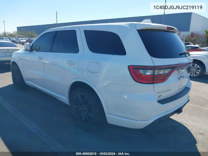 2018 Dodge Durango Srt Awd VIN: 1C4SDJGJ9JC219119 Lot: 40502610