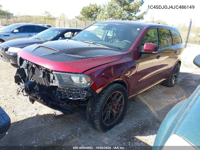 2018 Dodge Durango Srt Awd VIN: 1C4SDJGJ4JC486149 Lot: 40504882