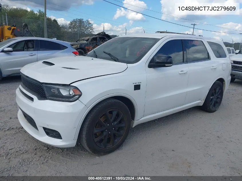 2018 Dodge Durango R/T Rwd VIN: 1C4SDHCT7JC279609 Lot: 40512391