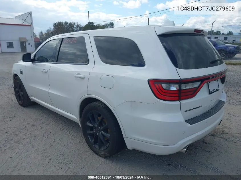 2018 Dodge Durango R/T Rwd VIN: 1C4SDHCT7JC279609 Lot: 40512391