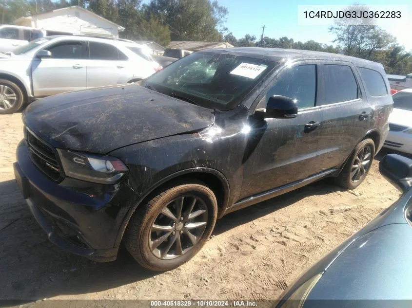 2018 Dodge Durango Gt Awd VIN: 1C4RDJDG3JC362283 Lot: 40518329