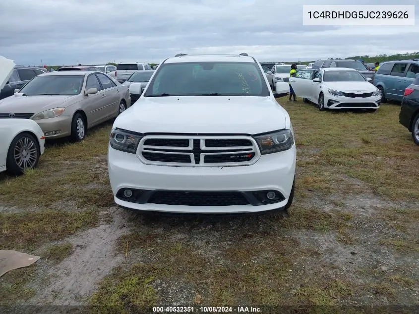 2018 Dodge Durango Gt Rwd VIN: 1C4RDHDG5JC239626 Lot: 40532351