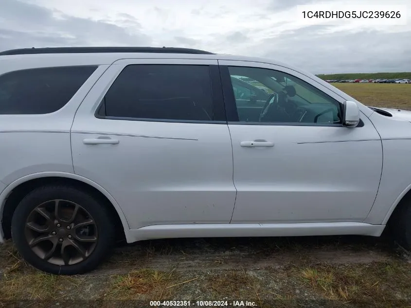 2018 Dodge Durango Gt Rwd VIN: 1C4RDHDG5JC239626 Lot: 40532351