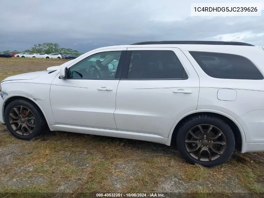 2018 Dodge Durango Gt Rwd VIN: 1C4RDHDG5JC239626 Lot: 40532351