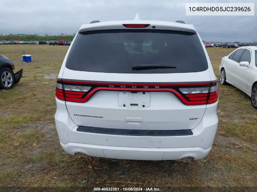 2018 Dodge Durango Gt Rwd VIN: 1C4RDHDG5JC239626 Lot: 40532351