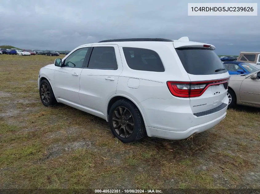 2018 Dodge Durango Gt Rwd VIN: 1C4RDHDG5JC239626 Lot: 40532351