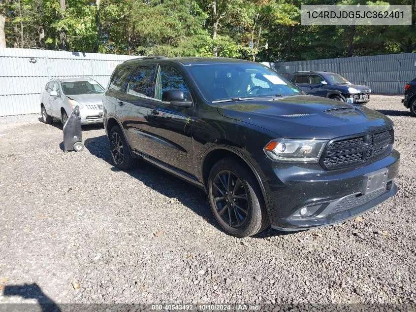 2018 Dodge Durango Gt Awd VIN: 1C4RDJDG5JC362401 Lot: 40543492