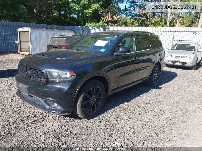 2018 Dodge Durango Gt Awd VIN: 1C4RDJDG5JC362401 Lot: 40543492