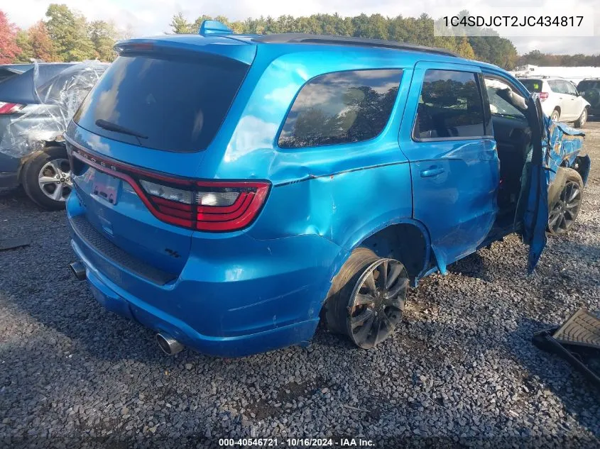 2018 Dodge Durango R/T Awd VIN: 1C4SDJCT2JC434817 Lot: 40546721