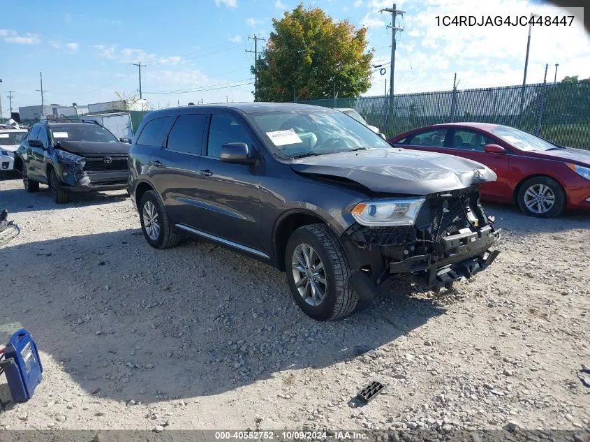 2018 Dodge Durango Sxt VIN: 1C4RDJAG4JC448447 Lot: 40552752