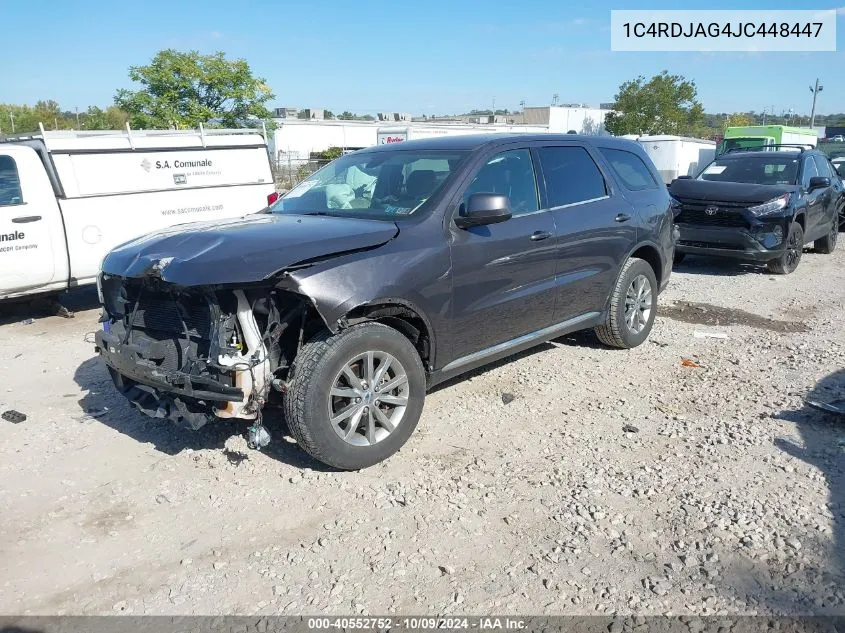 2018 Dodge Durango Sxt VIN: 1C4RDJAG4JC448447 Lot: 40552752