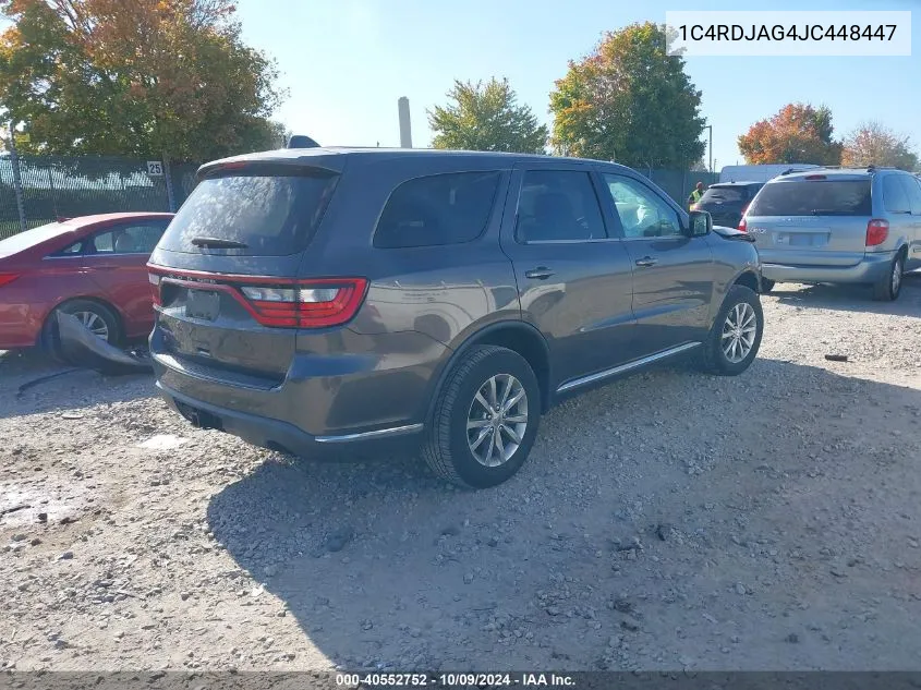 2018 Dodge Durango Sxt VIN: 1C4RDJAG4JC448447 Lot: 40552752