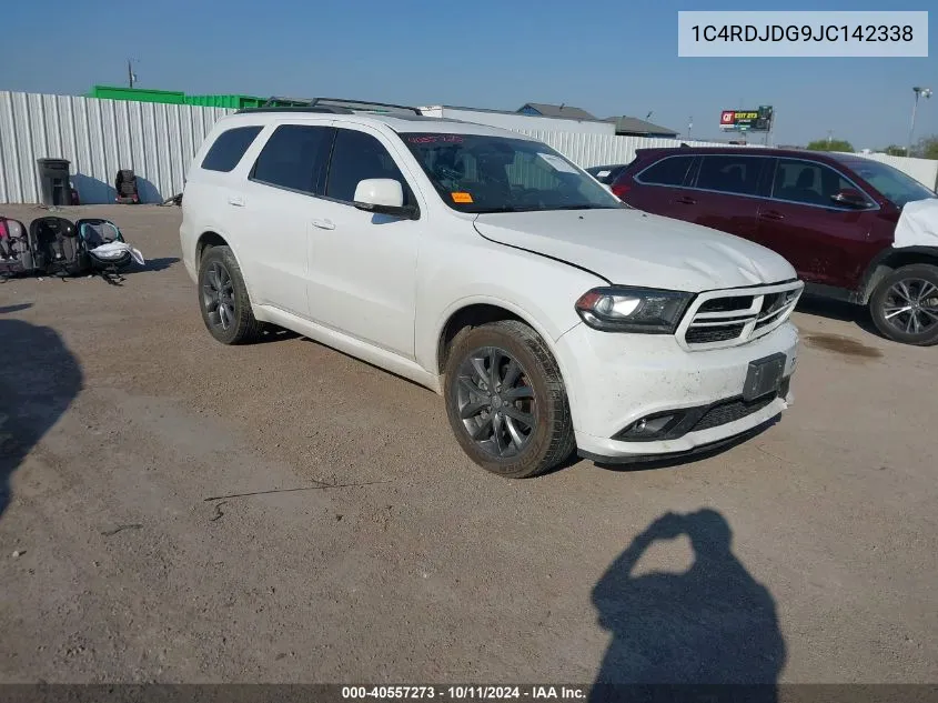 2018 Dodge Durango Gt Awd VIN: 1C4RDJDG9JC142338 Lot: 40557273