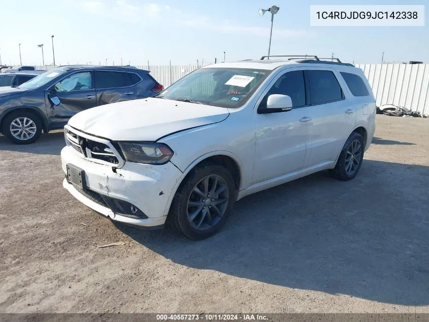 2018 Dodge Durango Gt Awd VIN: 1C4RDJDG9JC142338 Lot: 40557273