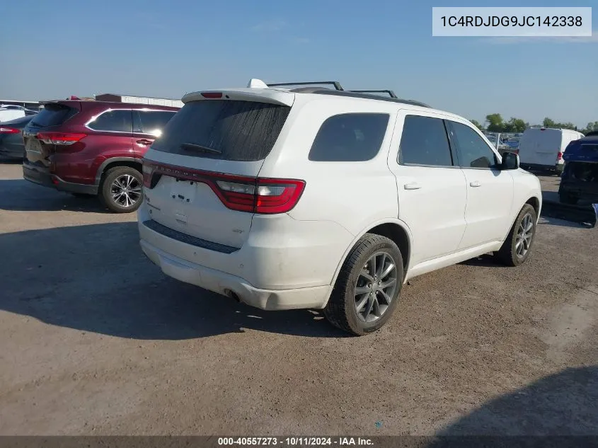 2018 Dodge Durango Gt Awd VIN: 1C4RDJDG9JC142338 Lot: 40557273