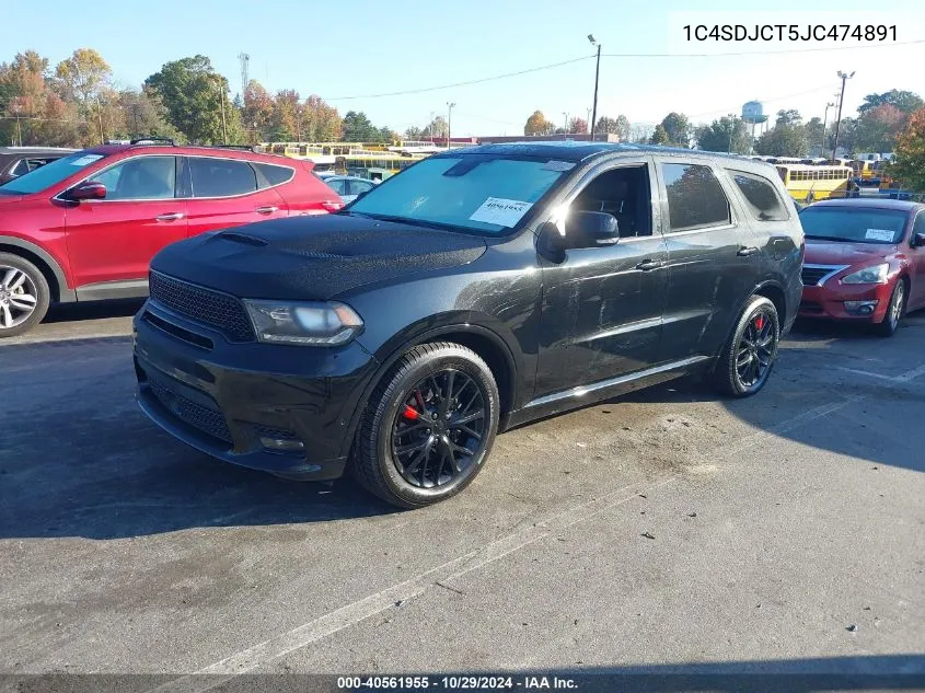 2018 Dodge Durango R/T Awd VIN: 1C4SDJCT5JC474891 Lot: 40561955