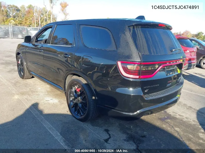 2018 Dodge Durango R/T Awd VIN: 1C4SDJCT5JC474891 Lot: 40561955