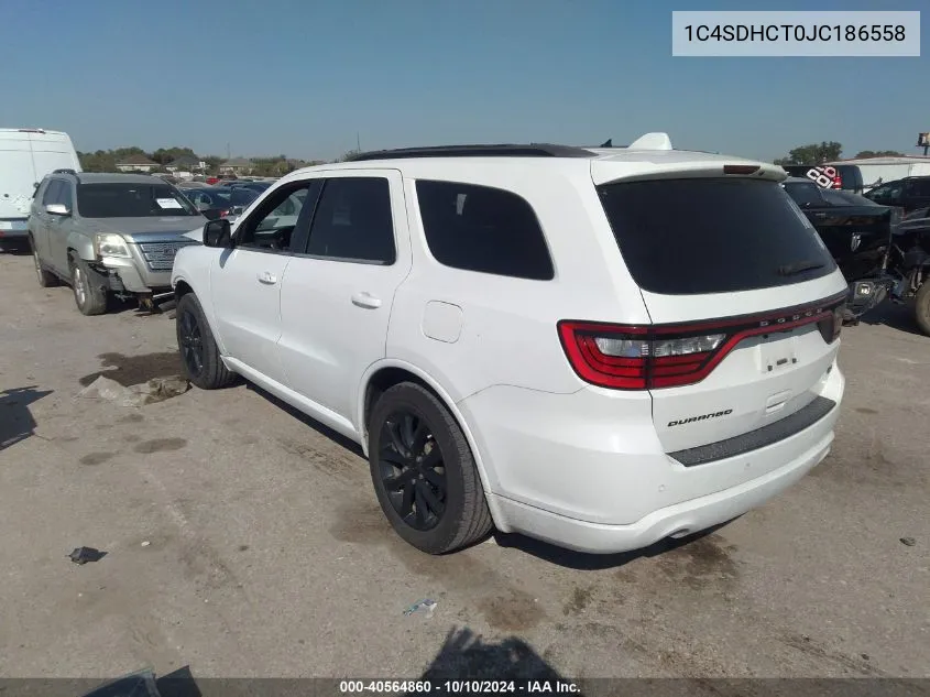 2018 Dodge Durango R/T Rwd VIN: 1C4SDHCT0JC186558 Lot: 40564860