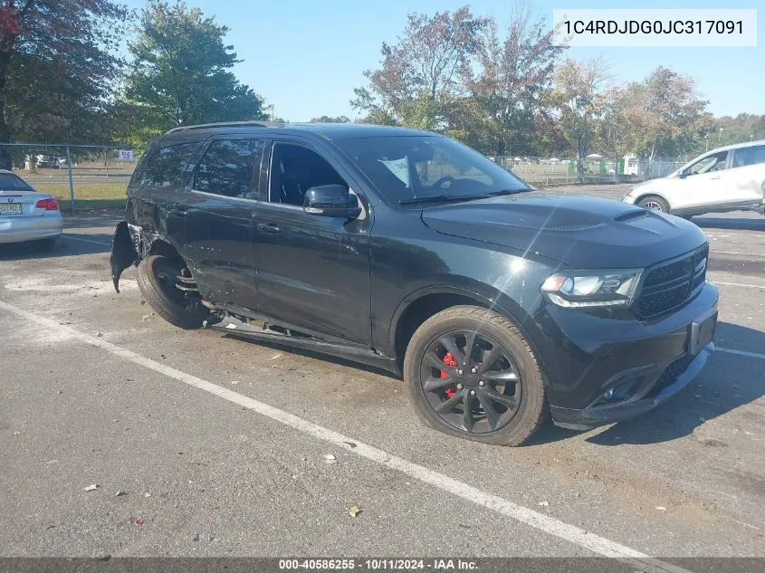 2018 Dodge Durango Gt Awd VIN: 1C4RDJDG0JC317091 Lot: 40586255