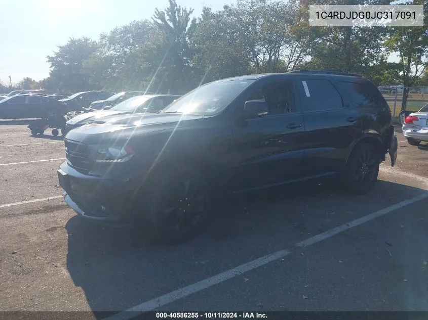 2018 Dodge Durango Gt Awd VIN: 1C4RDJDG0JC317091 Lot: 40586255