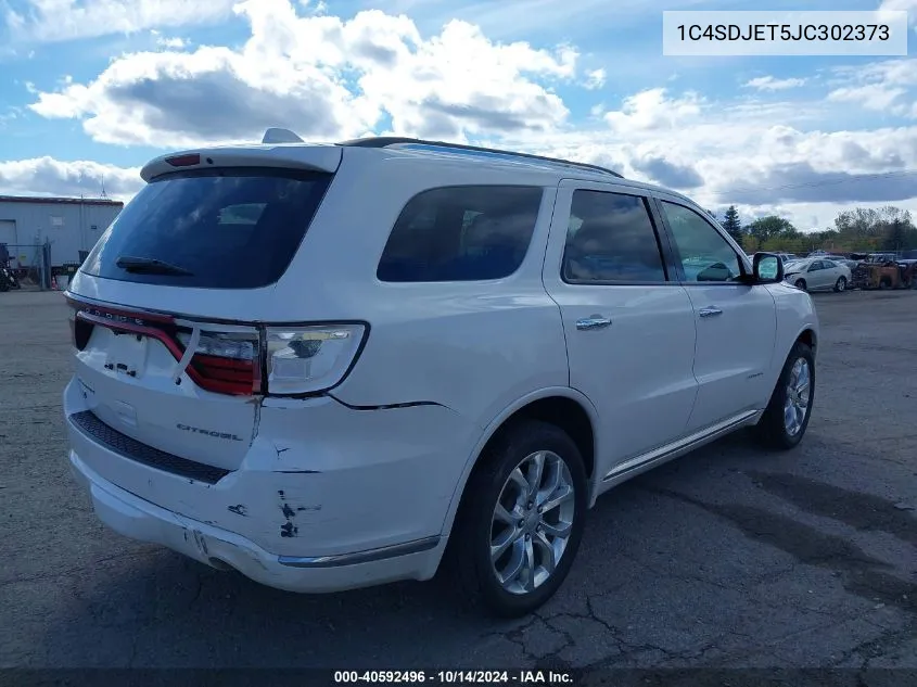 2018 Dodge Durango Citadel Awd VIN: 1C4SDJET5JC302373 Lot: 40592496