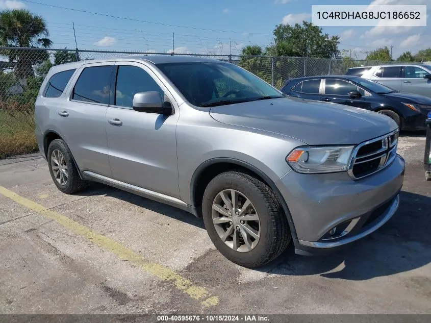 2018 Dodge Durango Sxt Rwd VIN: 1C4RDHAG8JC186652 Lot: 40595676