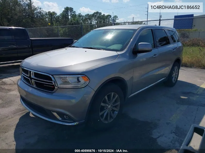 2018 Dodge Durango Sxt Rwd VIN: 1C4RDHAG8JC186652 Lot: 40595676