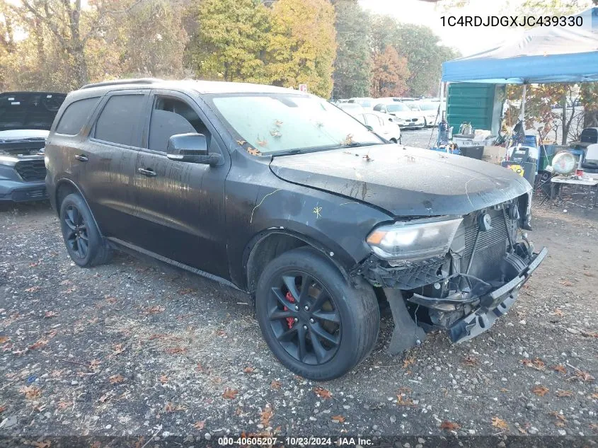 2018 Dodge Durango Gt Awd VIN: 1C4RDJDGXJC439330 Lot: 40605207