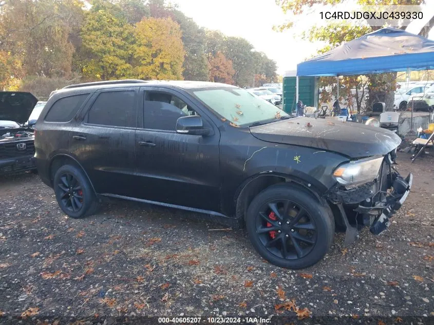 2018 Dodge Durango Gt Awd VIN: 1C4RDJDGXJC439330 Lot: 40605207