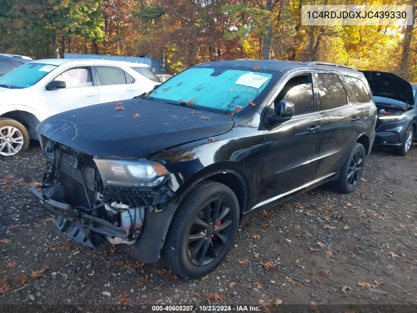 2018 Dodge Durango Gt Awd VIN: 1C4RDJDGXJC439330 Lot: 40605207