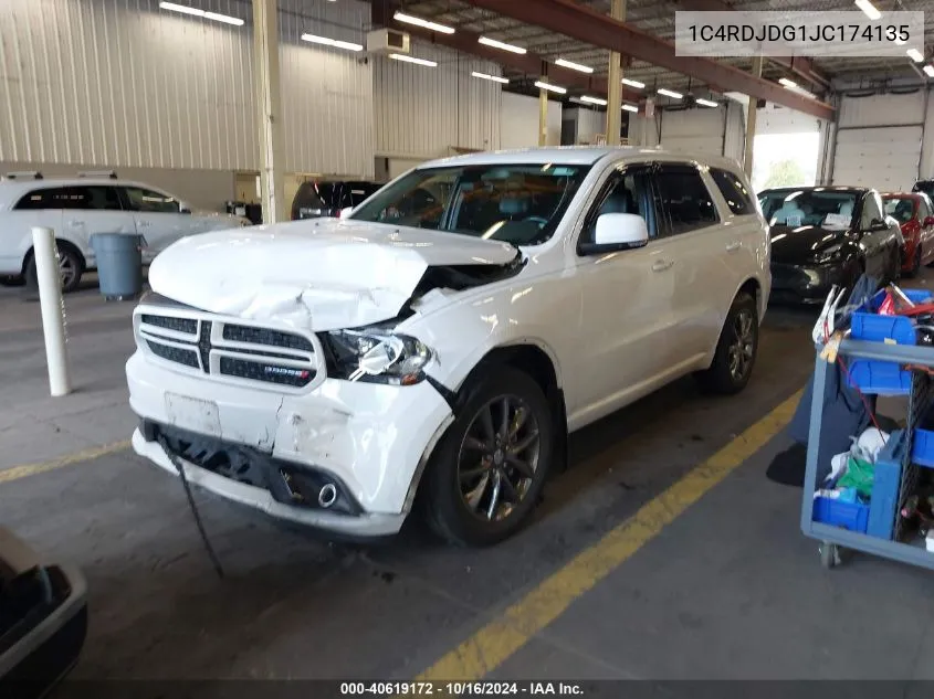 2018 Dodge Durango Gt Awd VIN: 1C4RDJDG1JC174135 Lot: 40619172