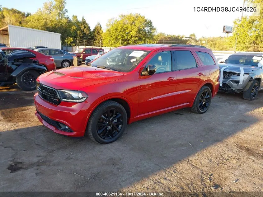 2018 Dodge Durango Gt VIN: 1C4RDHDG8JC494626 Lot: 40621134